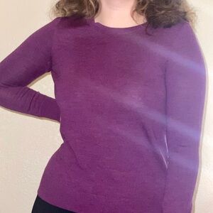 Katherine Barclay 100% Merino Wool Rich Purple Knit Top